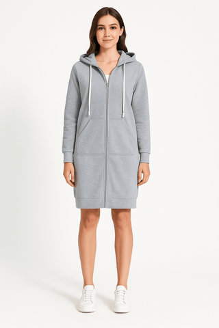 Ember Knielanger Hoodie - Sweatshirts & Hoodies - Blau - Müller Mode