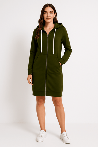 Ember Knielanger Hoodie - Sweatshirts & Hoodies - Grau - Müller Mode