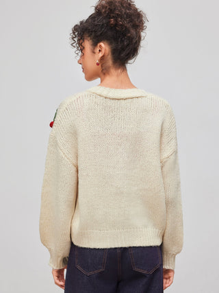 Emeline Kirsche Strickjacke - Strickwaren - Beige - Müller Mode