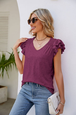 Emely Bluse mit Rüschenärmeln - Bluse - Lila - Müller Mode