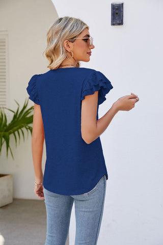 Emely Bluse mit Rüschenärmeln - Bluse - Marineblau - Müller Mode