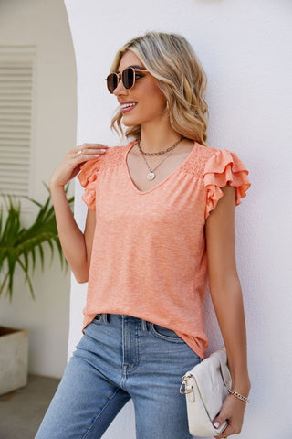 Emely Bluse mit Rüschenärmeln - Bluse - Orange - Müller Mode