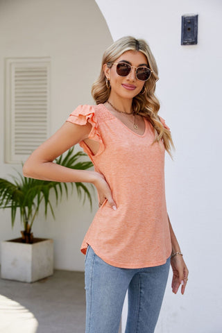Emely Bluse mit Rüschenärmeln - Bluse - Orange - Müller Mode