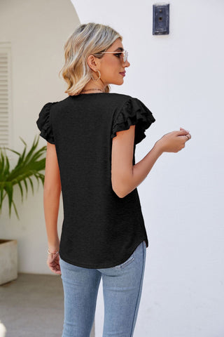 Emely Bluse mit Rüschenärmeln - Bluse - Schwarz - Müller Mode