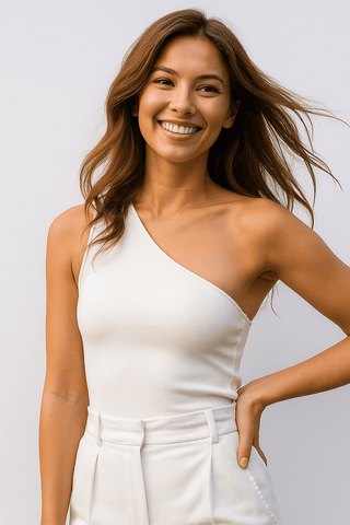 Esra One - Shoulder - Top Figurbetont - Tops - Weiß - Müller Mode