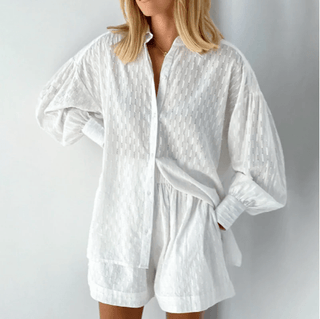 Esther - Strandoutfit - Bluse mit Shorts - Sets - Weiß - Müller Mode