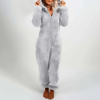 Eudora - Flauschiger Winter - Jumpsuit - Jumpsuits - Grau - Müller Mode