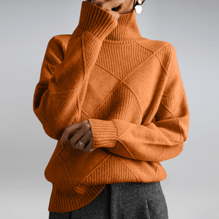 Everly - Strick - Rollkragenpullover - Strickwaren - Orange - Müller Mode