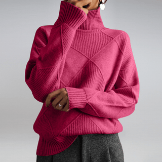 Everly - Strick - Rollkragenpullover - Strickwaren - Rosa - Müller Mode