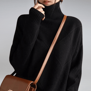 Everly - Strick - Rollkragenpullover - Strickwaren - Schwarz - Müller Mode