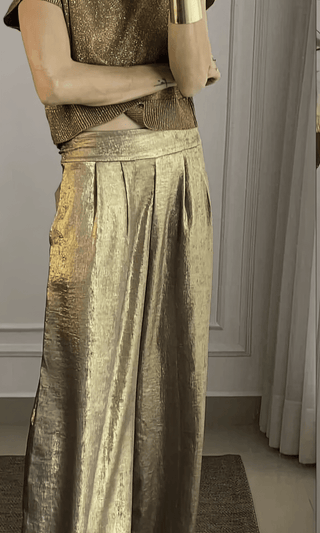 Felicia - Elegantes Oberteil und Hose - Lässiger Schick - Sets - Gold - Müller Mode