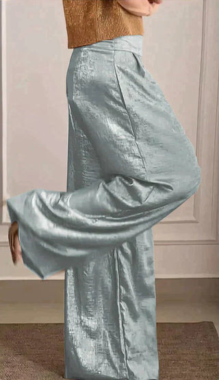 Felicia - Elegantes Oberteil und Hose - Lässiger Schick - Sets - Silber - Müller Mode