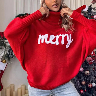 Fionna - Rollkragenpullover - 'Merry' Text Detail - Sweatshirts & Hoodies - Rosa - Müller Mode