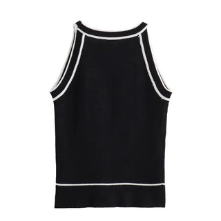 Florrie - Strick - Tanktop - Slim - Fit - Tops - Schwarz - Müller Mode