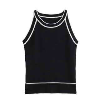 Florrie - Strick - Tanktop - Slim - Fit - Tops - Schwarz - Müller Mode