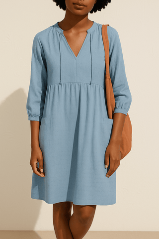 Franca Lockeres Hemdkleid - Kleider - Blau - Müller Mode