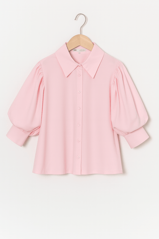Francien Bluse gestreift mit Puffärmeln - Bluse - Rosa - Müller Mode