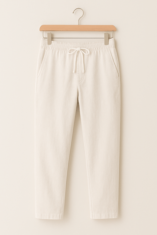 Frank Tapered - Hose mit Kordelzug - Hosen - Weiß - Müller Mode