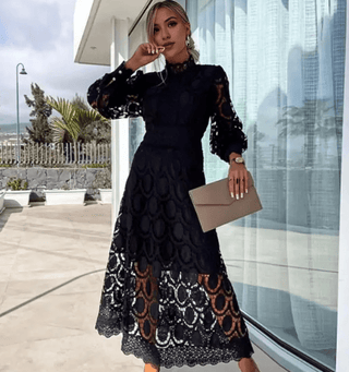 Freja - Charmantes Spitzenkleid - Sommerkleid - Kleider - Schwarz - Müller Mode