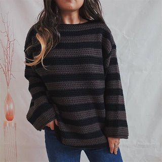 Freya - Strickpullover - Klassische Streifen - Strickwaren - Schwarz - Müller Mode