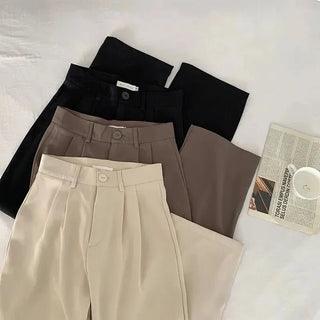 Frida Anzughose mit Bundfalten High Waist - Hosen - Kamel - Müller Mode
