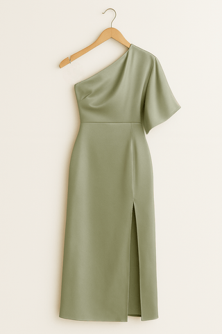 Frieda One - Shoulder Midikleid mit Beinschlitz - Kleider - Grun - Müller Mode