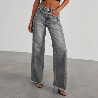 Gemma High - Waist - Jeans mit weitem Bein - Jeans - Grau - Müller Mode