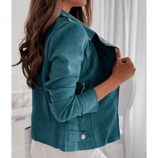 Gitte - Wildlederjacke - Bikerjacke - Leichte Jacken - Blau - Müller Mode