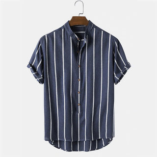 Gustav Gestreiftes Kurzarmhemd mit Shorts Set - Sets - Dunkelblau - Müller Mode