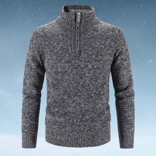 Gustav - Thermopullover mit halbem Reißverschluss - Strickwaren - Dunkelgrau - Müller Mode
