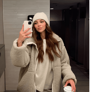 Haisley Flauschige Oversized - Jacke - Winterjacken - Braun - Müller Mode