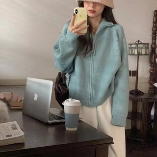 Halsey - Strickjacke mit Reißverschluss - Herbst - Outerwear - Strickwaren - Cremeweiß - Müller Mode