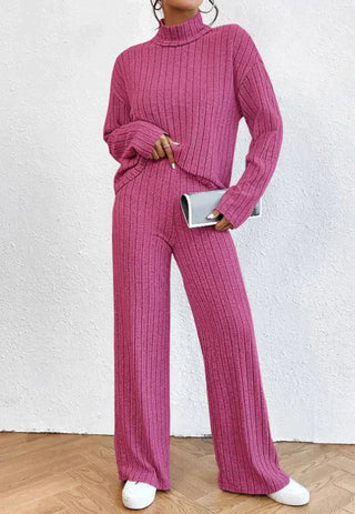Helene - Strickhose - Rollkragenpullover - Sets - Hellrosa - Müller Mode