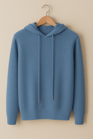 Henry Strickpullover Herren mit Kapuze - Sweatshirts & Hoodies - Blau - Müller Mode