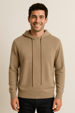 Henry Strickpullover Herren mit Kapuze - Sweatshirts & Hoodies - Braun - Müller Mode