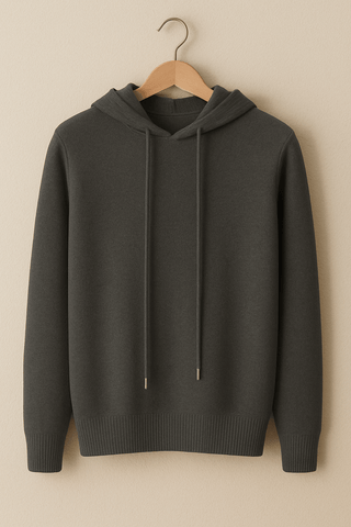 Henry Strickpullover Herren mit Kapuze - Sweatshirts & Hoodies - Dunkelgrau - Müller Mode