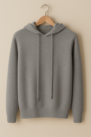 Henry Strickpullover Herren mit Kapuze - Sweatshirts & Hoodies - Grau - Müller Mode