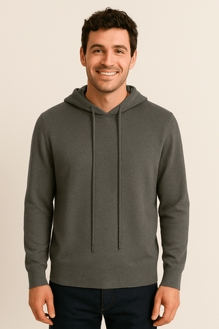Henry Strickpullover Herren mit Kapuze - Sweatshirts & Hoodies - Grau - Müller Mode