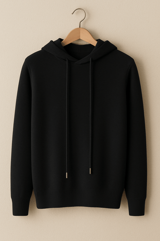 Henry Strickpullover Herren mit Kapuze - Sweatshirts & Hoodies - Schwarz - Müller Mode