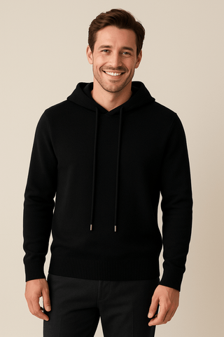 Henry Strickpullover Herren mit Kapuze - Sweatshirts & Hoodies - Schwarz - Müller Mode