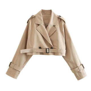 Hyacinth - Trenchcoat mit Gürtel - Gekürzter Schnitt - Leichte Jacken - Khaki - Müller Mode