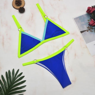 Ingrid Bikini - Set mit Triangel - Top und Ringdetails - Bademode - Blau - Müller Mode
