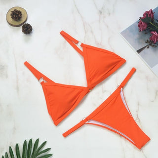 Ingrid Bikini - Set mit Triangel - Top und Ringdetails - Bademode - Orange - Müller Mode