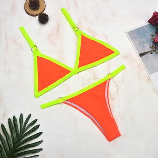 Ingrid Bikini - Set mit Triangel - Top und Ringdetails - Bademode - Orange/Yellow - Müller Mode