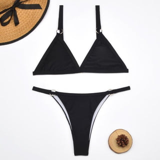 Ingrid Bikini - Set mit Triangel - Top und Ringdetails - Bademode - Schwarz - Müller Mode