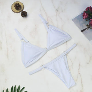 Ingrid Bikini - Set mit Triangel - Top und Ringdetails - Bademode - Weiß - Müller Mode