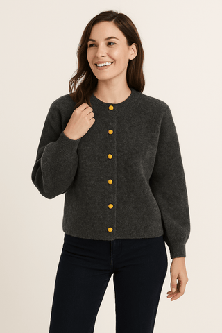 Isaura Fuzzy - Strickjacke - Strickwaren - Grau - Müller Mode