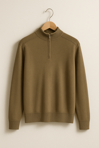 Jacob Strickpullover mit Reißverschluss - Strickwaren - Beige - Müller Mode