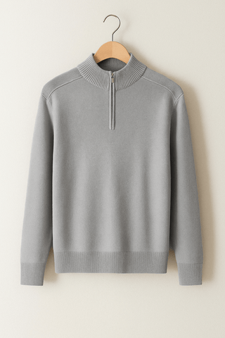 Jacob Strickpullover mit Reißverschluss - Strickwaren - Grau - Müller Mode