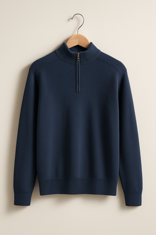 Jacob Strickpullover mit Reißverschluss - Strickwaren - Marineblau - Müller Mode